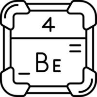 Beryllium Line Icon vector