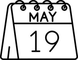 19th of May Line Icon vector