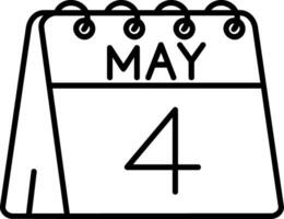 4th of May Line Icon vector