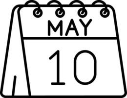 10 de mayo línea icono vector