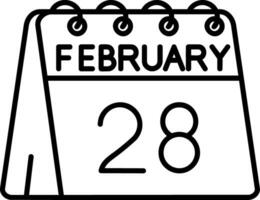 28th of February Line Icon vector