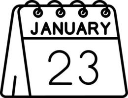 23rd of January Line Icon vector