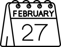 27th of February Line Icon vector
