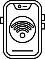 icono de línea wifi vector