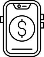 Dollar Line Icon vector