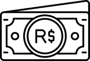 Brazilian real Line Icon vector