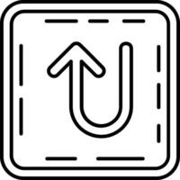 U turn Line Icon vector