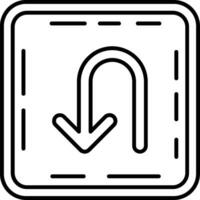 U turn Line Icon vector