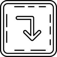 Turn down Line Icon vector