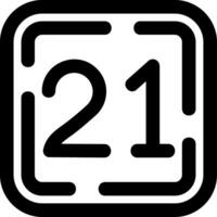 Twenty One Line Icon vector