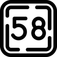 Fifty Eight Line Icon vector