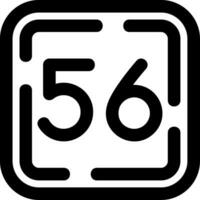 cincuenta seis línea icono vector