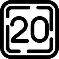 Twenty Line Icon vector