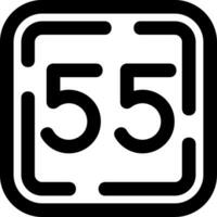 cincuenta cinco línea icono vector