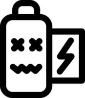 Battery dead Line Icon vector