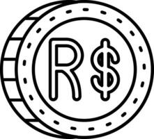 Brazilian real Line Icon vector