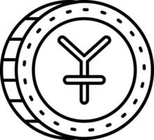 icono de línea de yuan vector