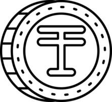 Tenge Line Icon vector