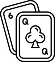 icono de línea de póquer vector