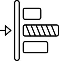 izquierda alineación línea icono vector