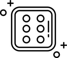 Dice six Line Icon vector