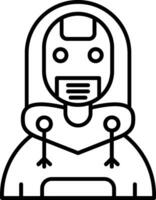 icono de línea de robot vector