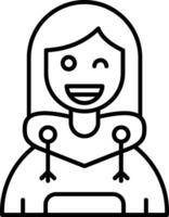 Wink Line Icon vector
