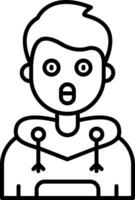 Surprised Line Icon vector
