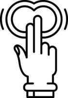 Two Fingers Double Tap Line Icon vector