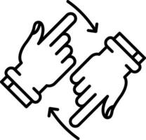 Rotate Two Hands Line Icon vector