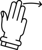 Three Fingers Right Line Icon vector
