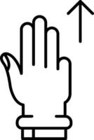 Three Fingers Up Line Icon vector