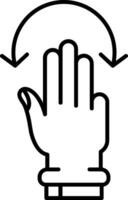 Three Fingers Rotate Line Icon vector