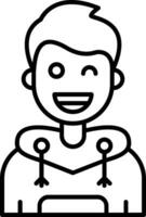 Wink Line Icon vector