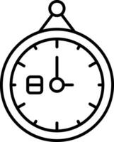 icono de línea de reloj vector