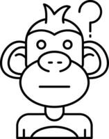 Thinking Line Icon vector