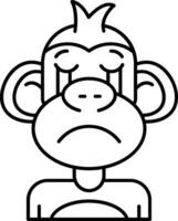 Cry Line Icon vector