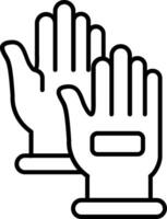 Hand gloves Line Icon vector