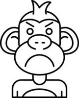 Angry Line Icon vector