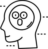 Shocked Line Icon vector