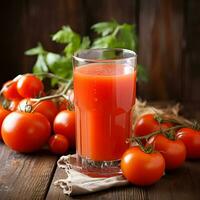 hecho en casa Tomates jugo con Tomates vegetales foto