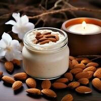 AI generated Almonds cream massage photo