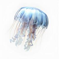 AI generated Beautiful jellyfish on a white background. Generated AI photo