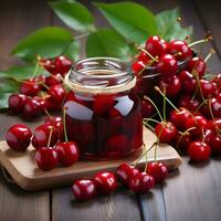 AI generated Cherry jam with berry photo