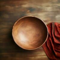 Empty bowl on wooden tables photo