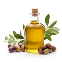 AI generated Jojoba oil with jojoba plant.Ai generative. illustration photo