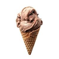 AI generated Chocolate  ice cream with chocolate sauce. Ai generated. photo