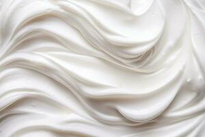 AI generated White whipped cream wavy texture. photo