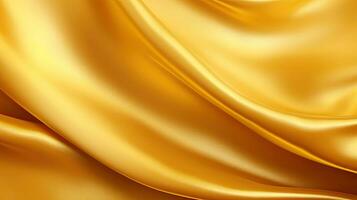 AI generated 3D golden satin background with some smooth lines. photo