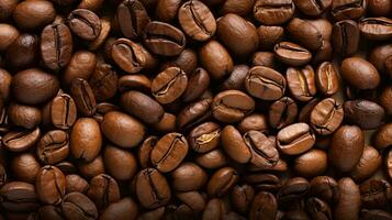 AI generated Background of roasted coffee beans. photo